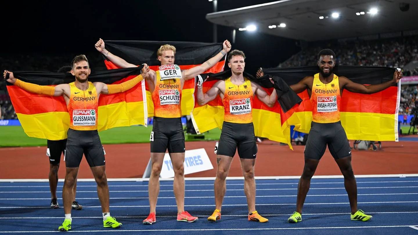 Leichtathletik: Deutsche 4x100-Meter-Staffel sichert sich trotz Ansah-Aus robust Silber
