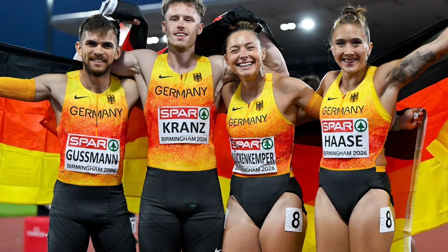Leichtathletik: Deutsche Mixed-Staffel bei EM-Premiere holt Silber – stolze Leistung trotz Heimvorteil der Briten